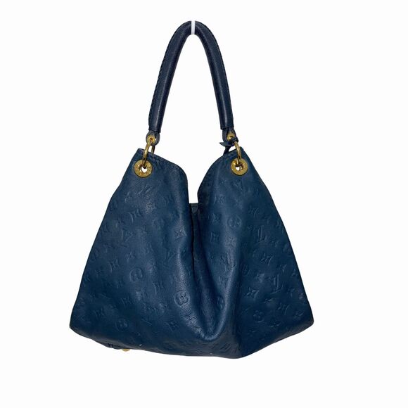 Louis Vuitton Artsy MM Hobo Tote Bag Blue Monogram Empreinte Leather - Picture 2 of 4
